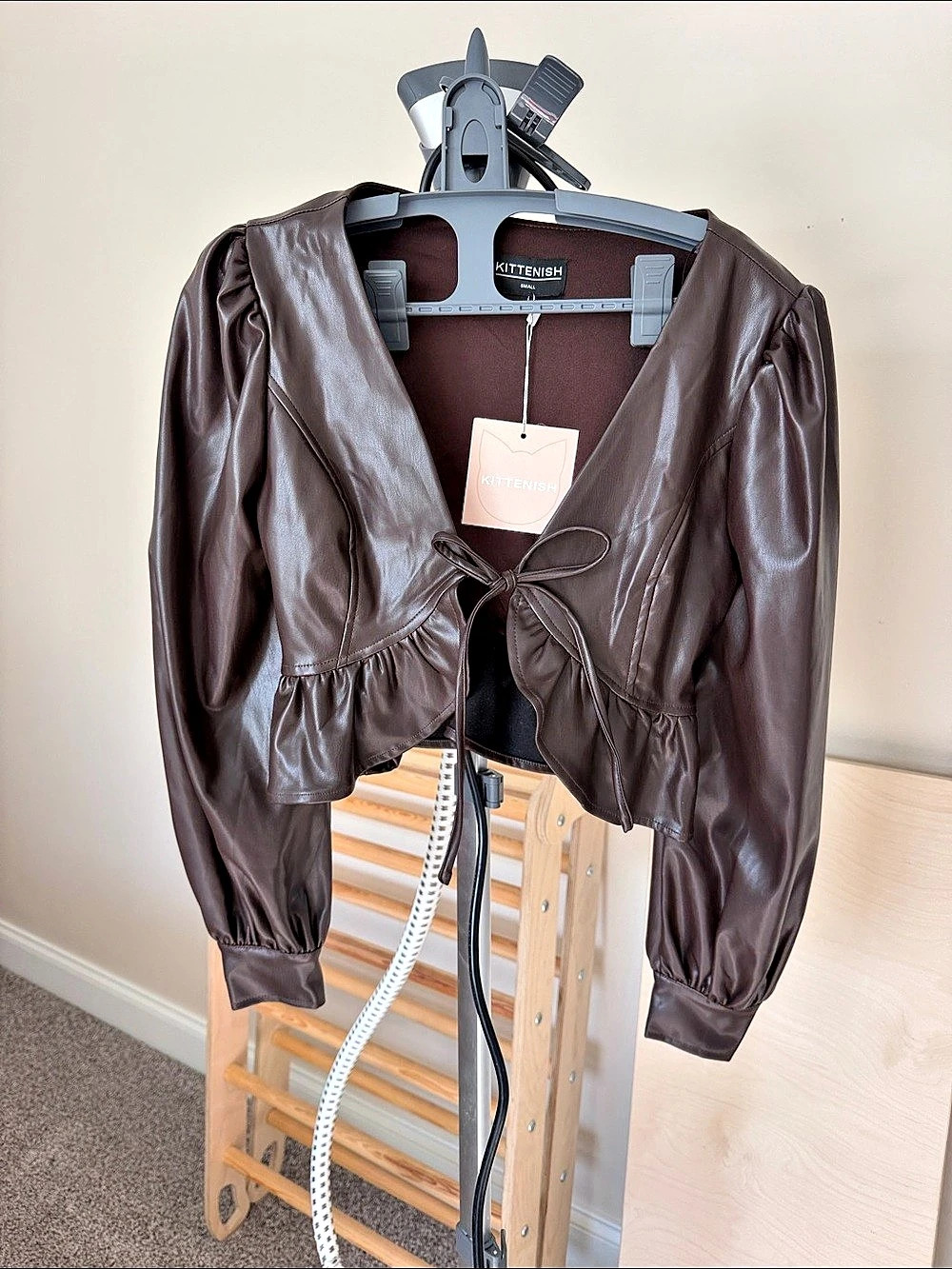 KITTENISH Cropped Jacket in Brown Size Small NWT